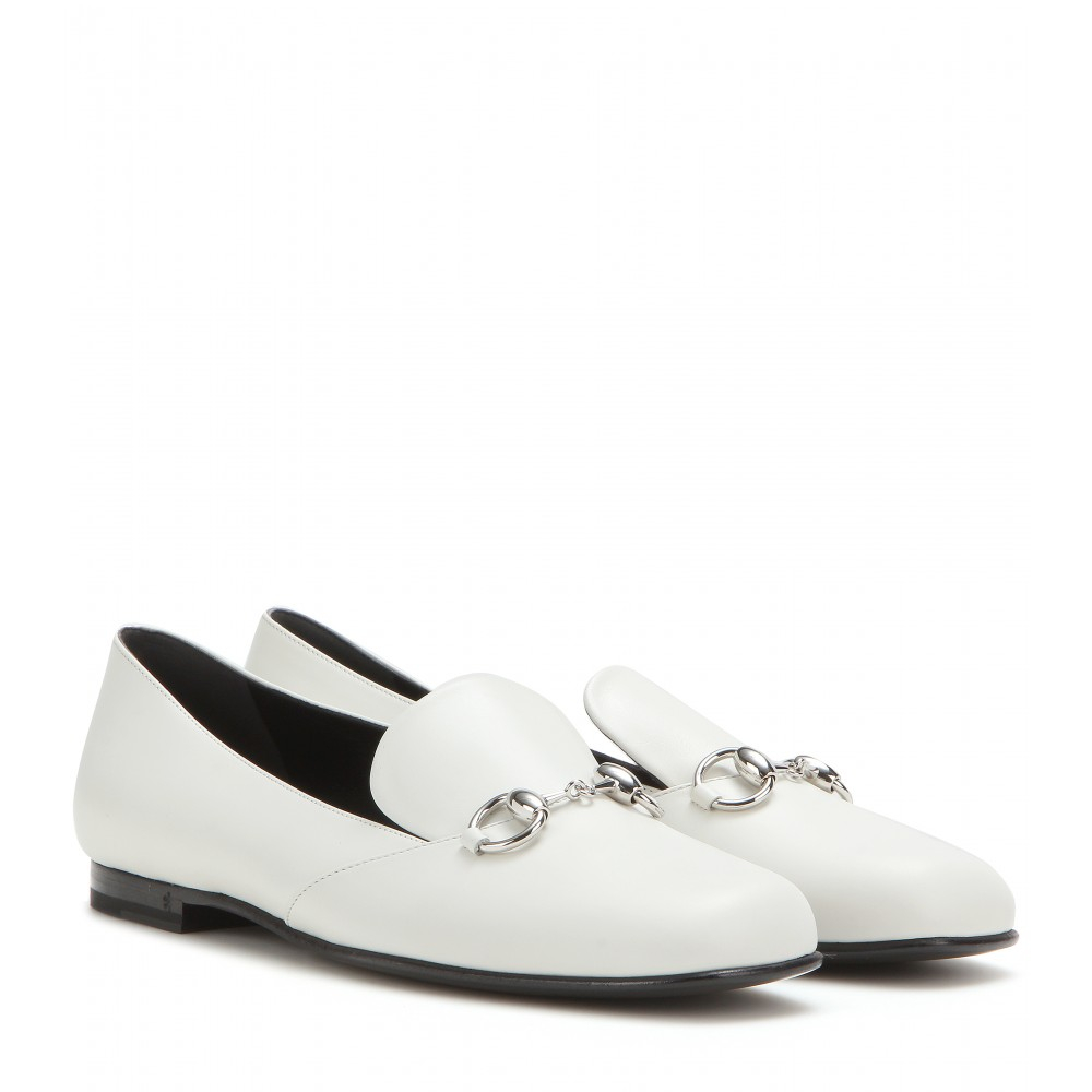 Lyst - Gucci Twiggy Leather Loafers in White