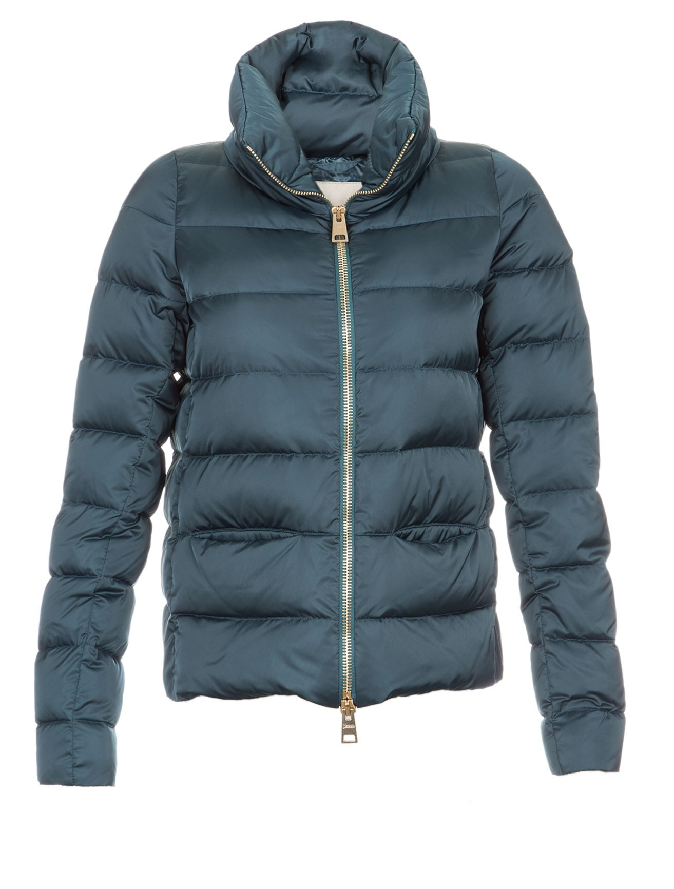 Herno Satin Puffer Jacket in Teal | Lyst