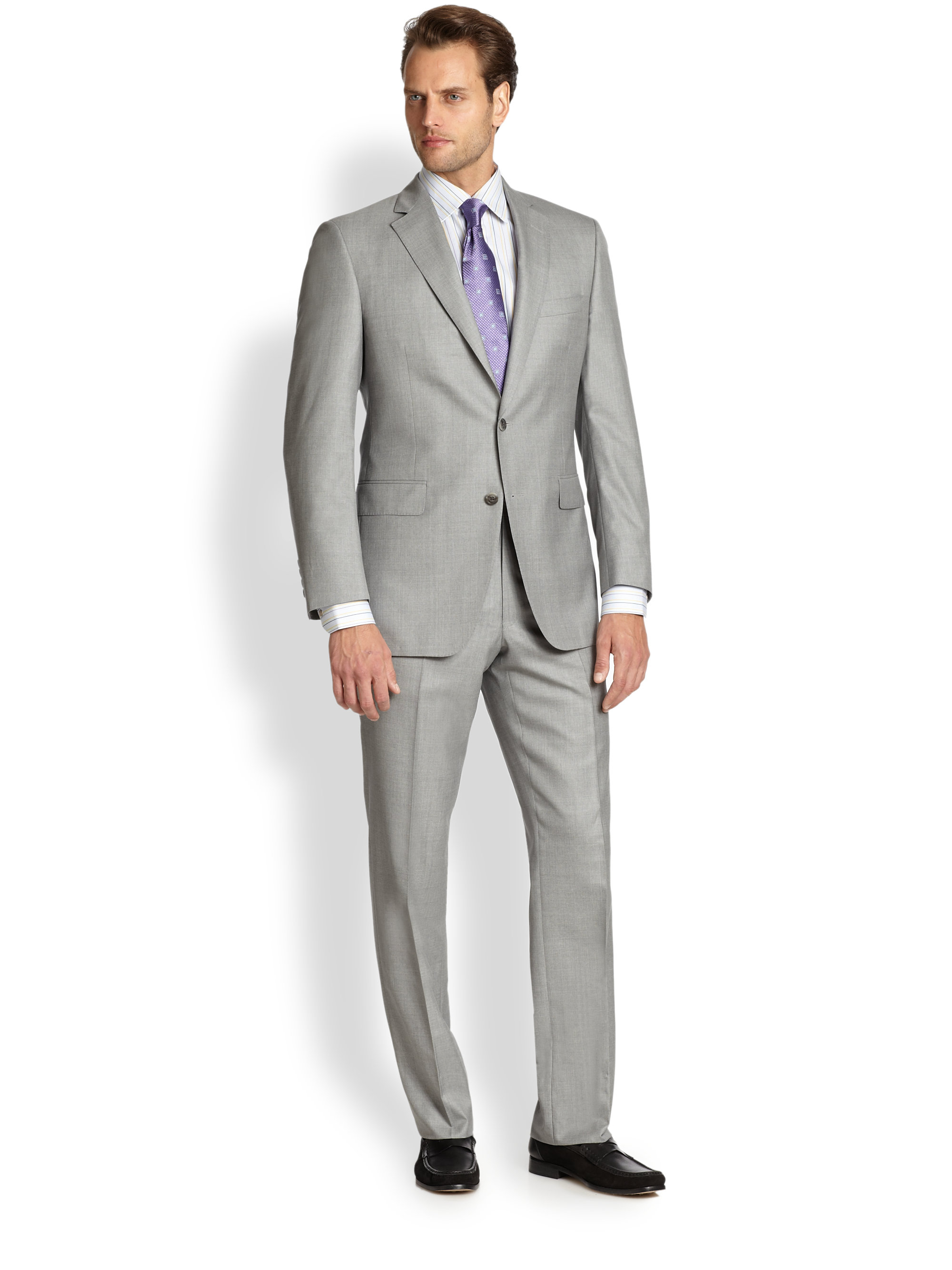 Lyst Saks Fifth Avenue Black Label Twoon Solid Suit In Gray Gallery Previously Sold At Saks Fifth Avenue