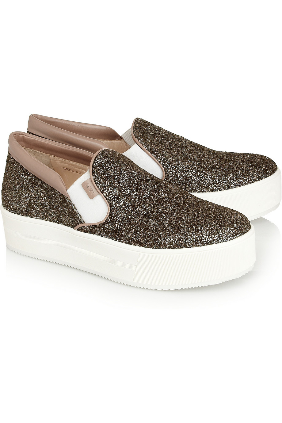 black sparkly slip ons