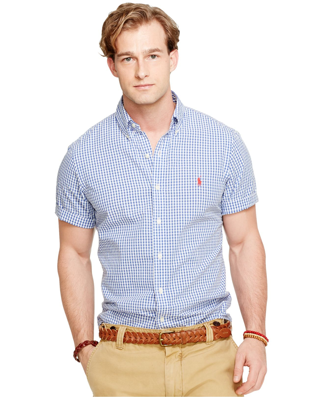 Lyst - Polo Ralph Lauren Check Seersucker Shirt in Blue for Men