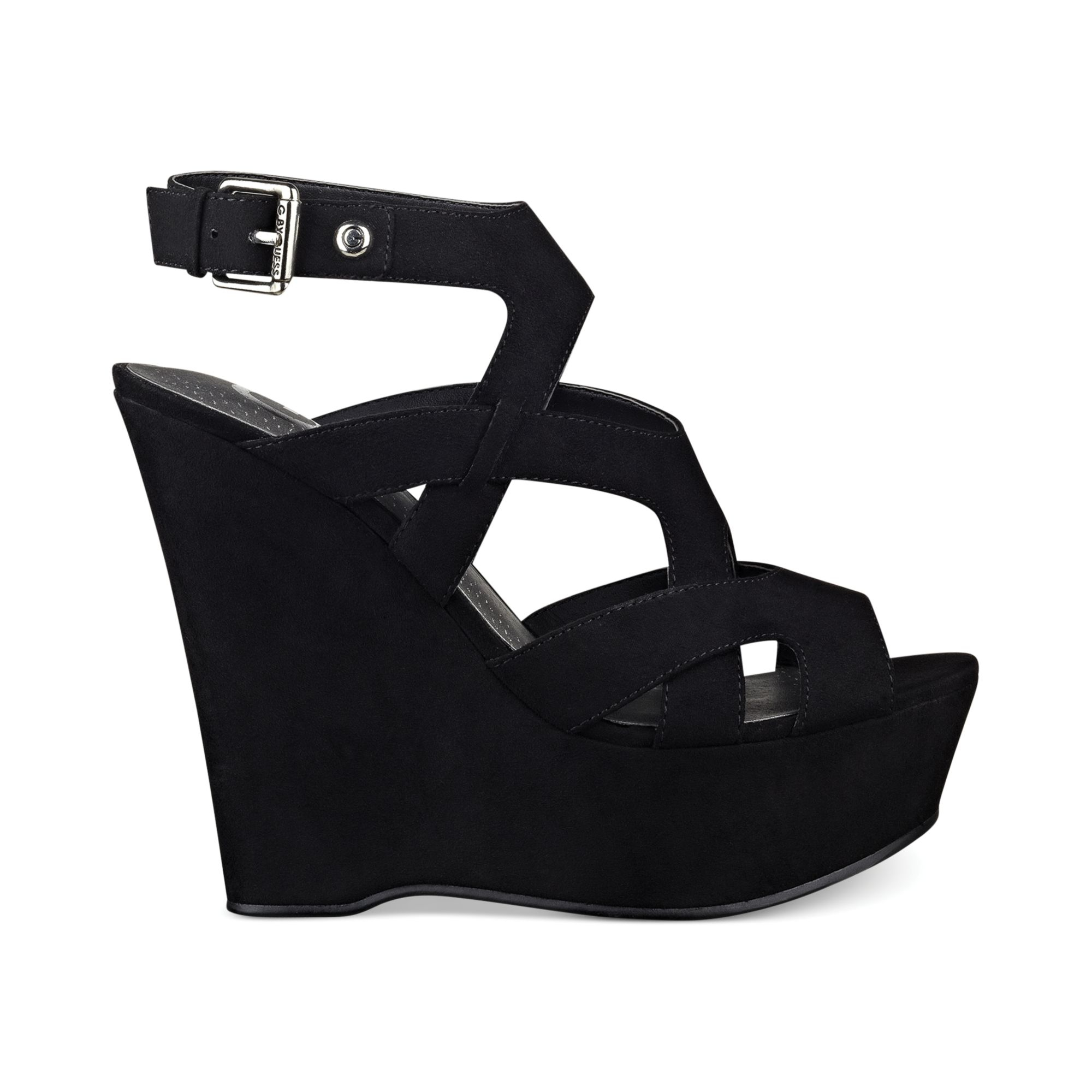Lyst - G by Guess Womens Shoes Hizza Platform Wedge Sandals in Black