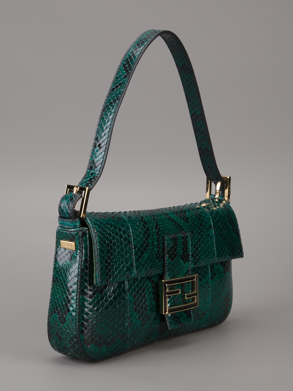 may shoulder bag with snakeskin detail