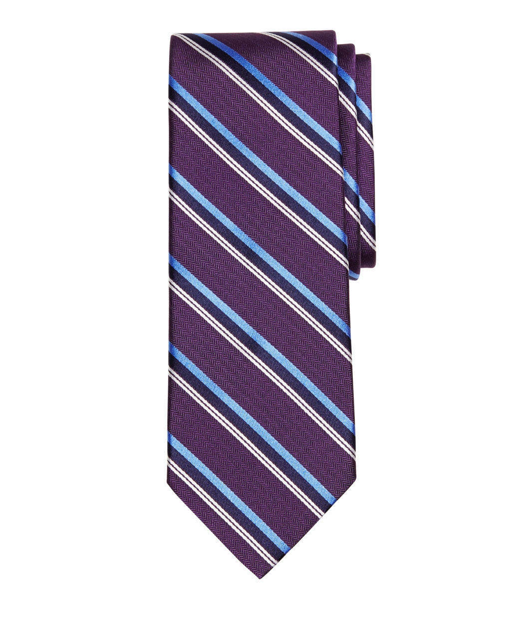 Brooks brothers Herringbone Sidewheeler Stripe Tie in Purple for Men | Lyst