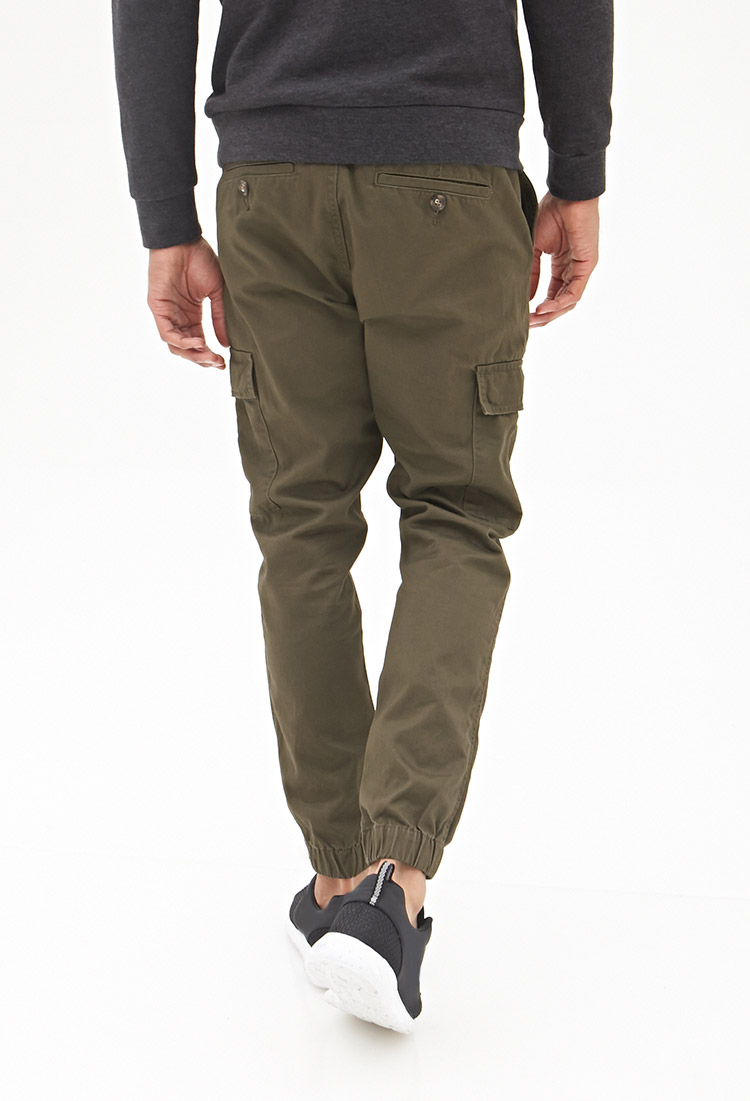 Lyst - Forever 21 Woven Cargo Joggers in Green for Men