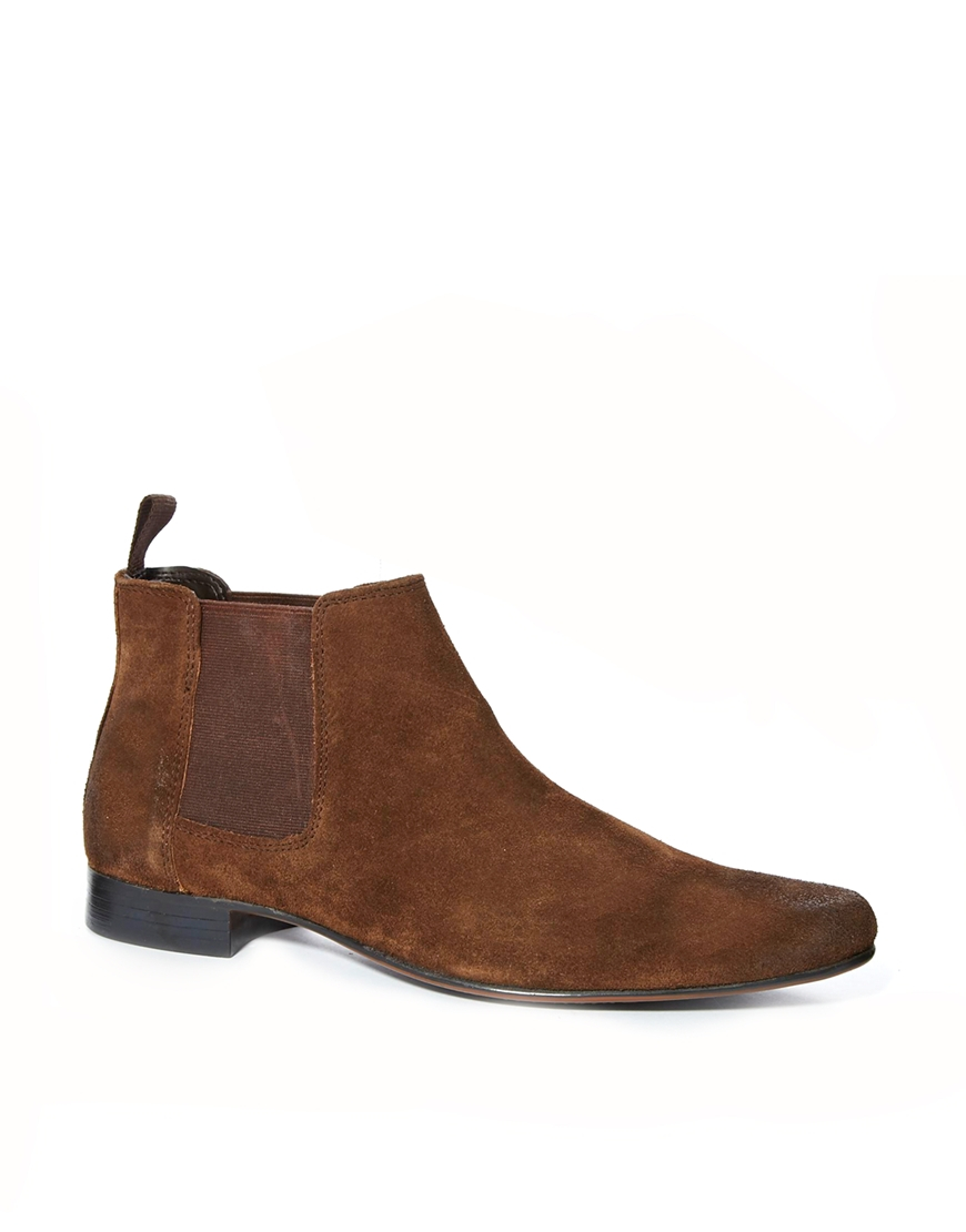 Lyst - ASOS Chelsea Boots in Suede in Brown for Men