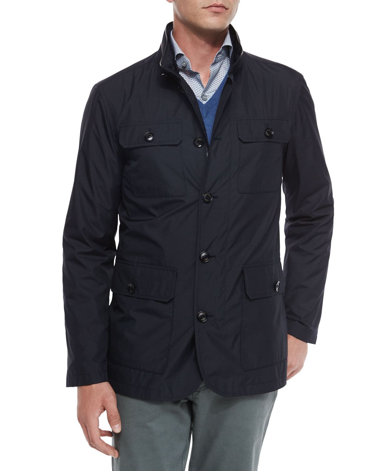 Ermenegildo Zegna Four-pocket Quilted Safari Jacket in Black for Men - Lyst
