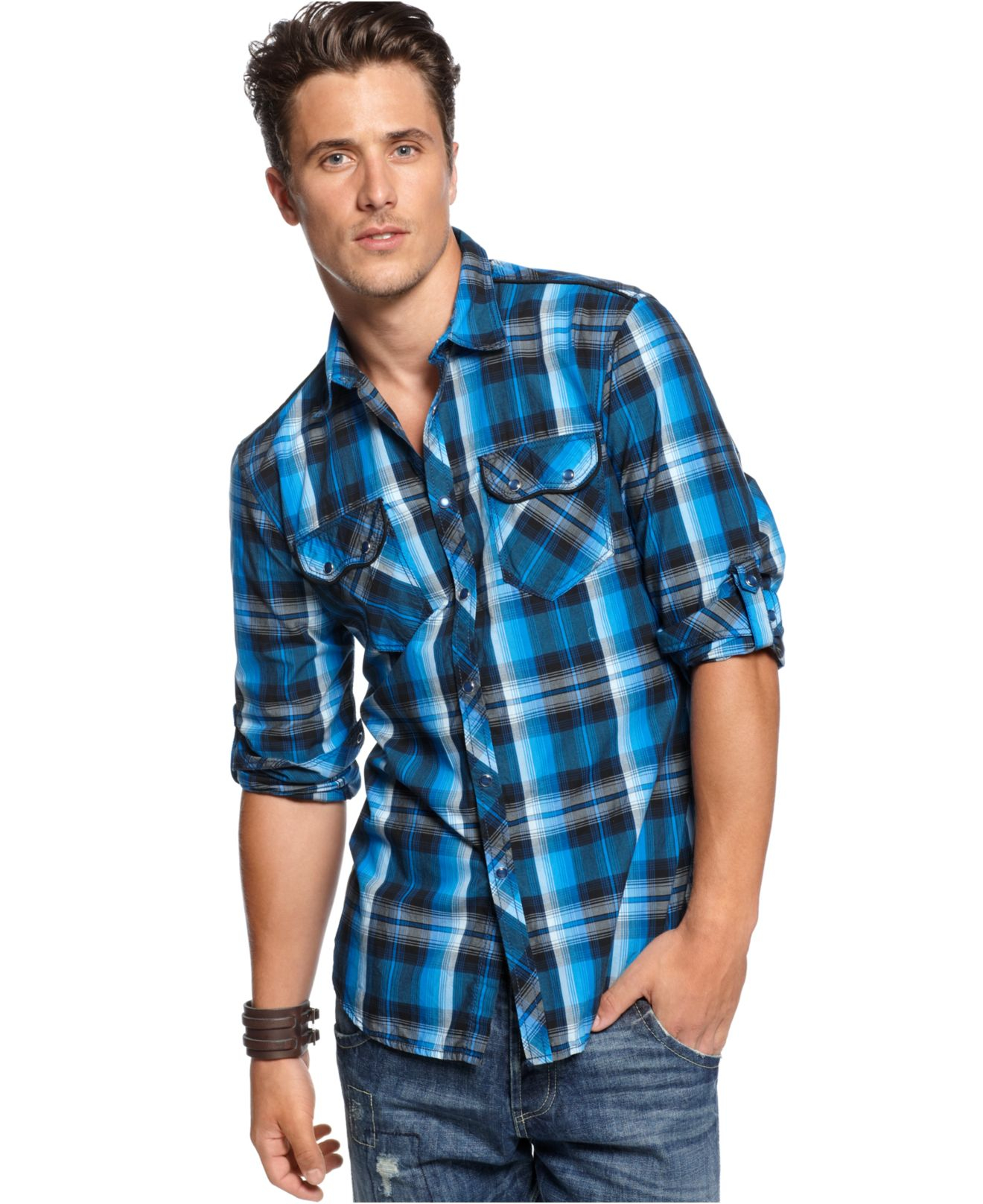 Lyst - Inc International Concepts Core Long Sleeve Ramirez Plaid Shirt ...