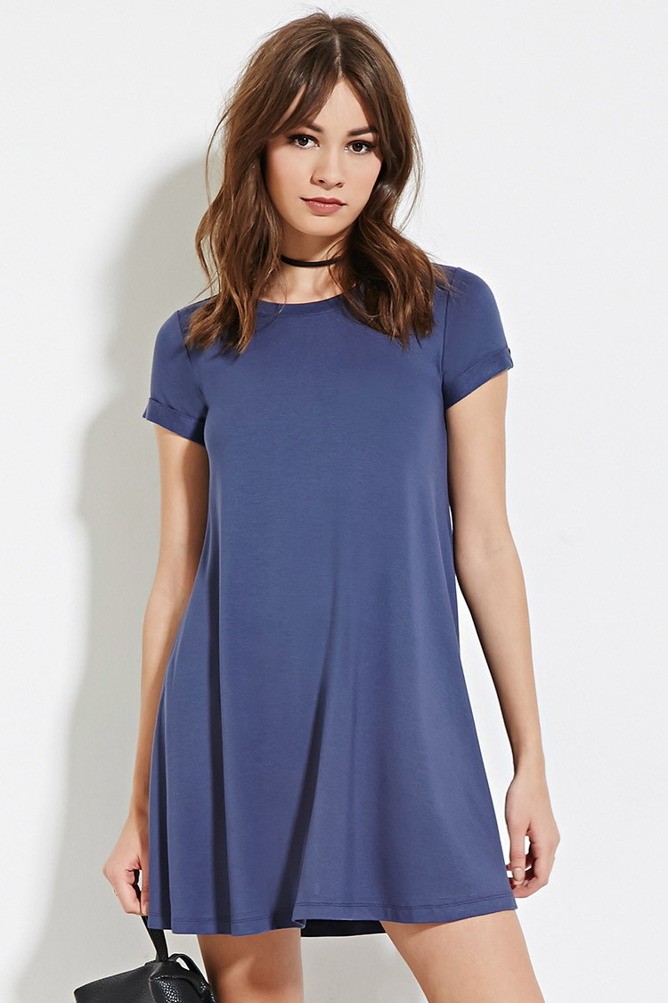 Forever 21 A line T shirt  Dress  in Blue  Lyst