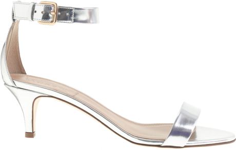 J.Crew | Silver Mirror Metallic Kitten-heel Sandals | Lyst