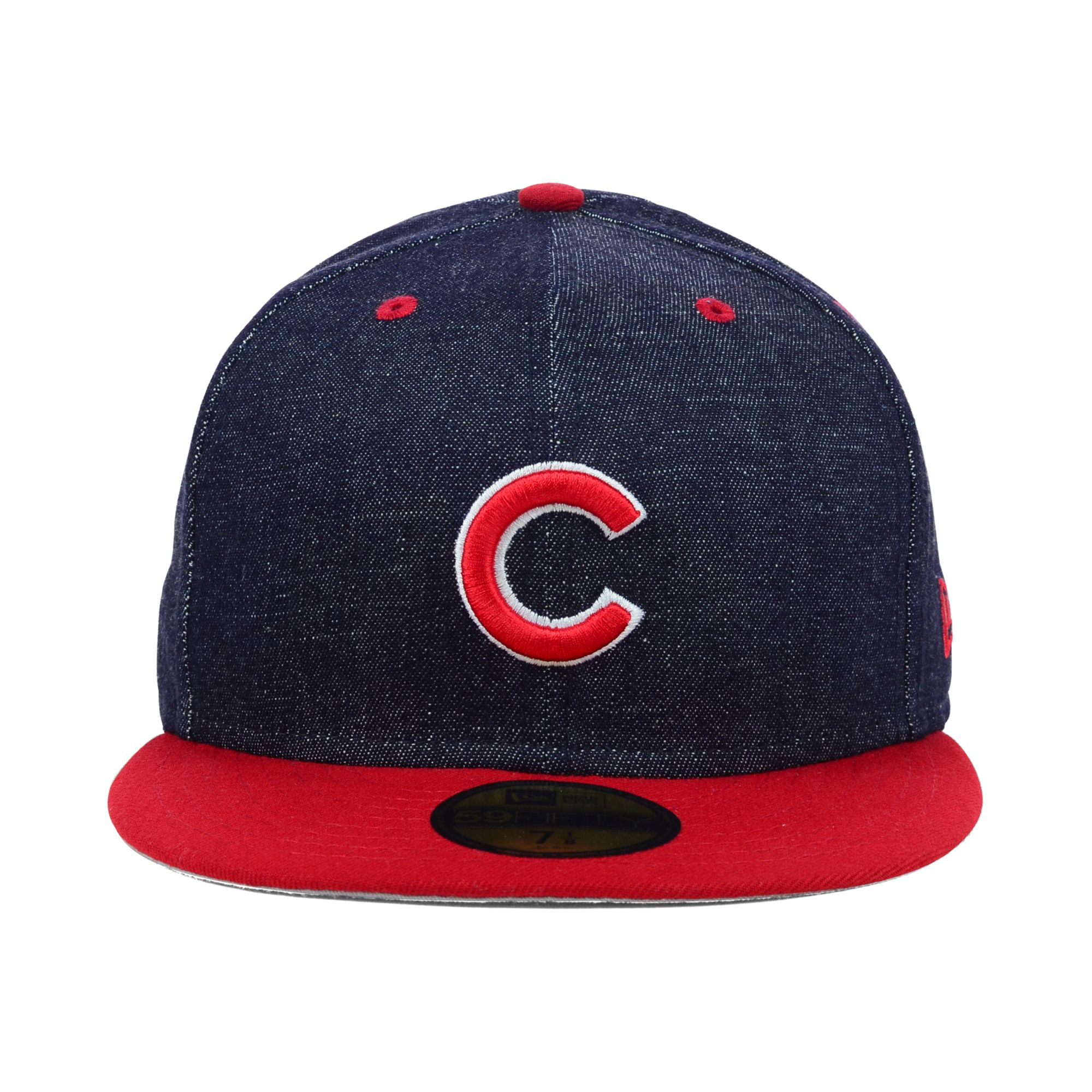 New Era Chicago Cubs Mlb Team Color Denim 59fifty Cap In Blue For Men