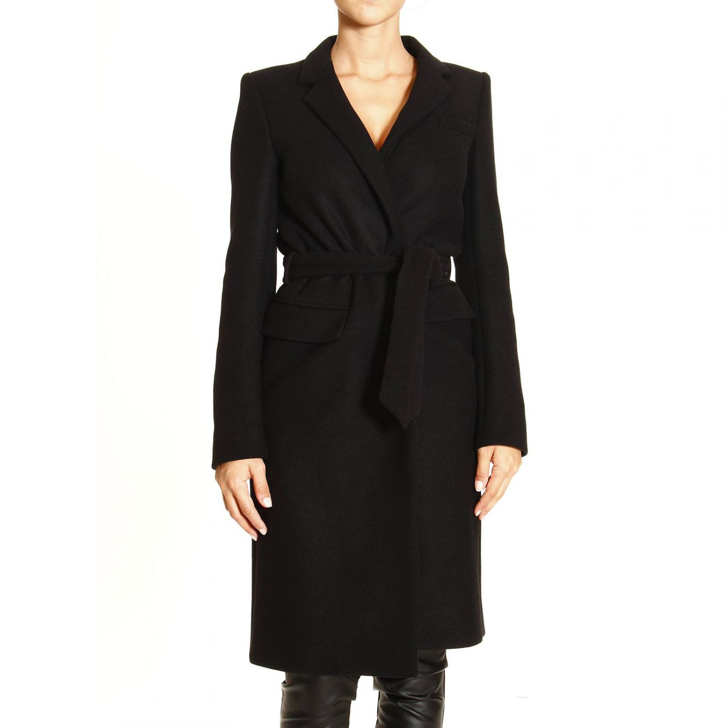 Lyst - Saint Laurent Coat Woman in Black