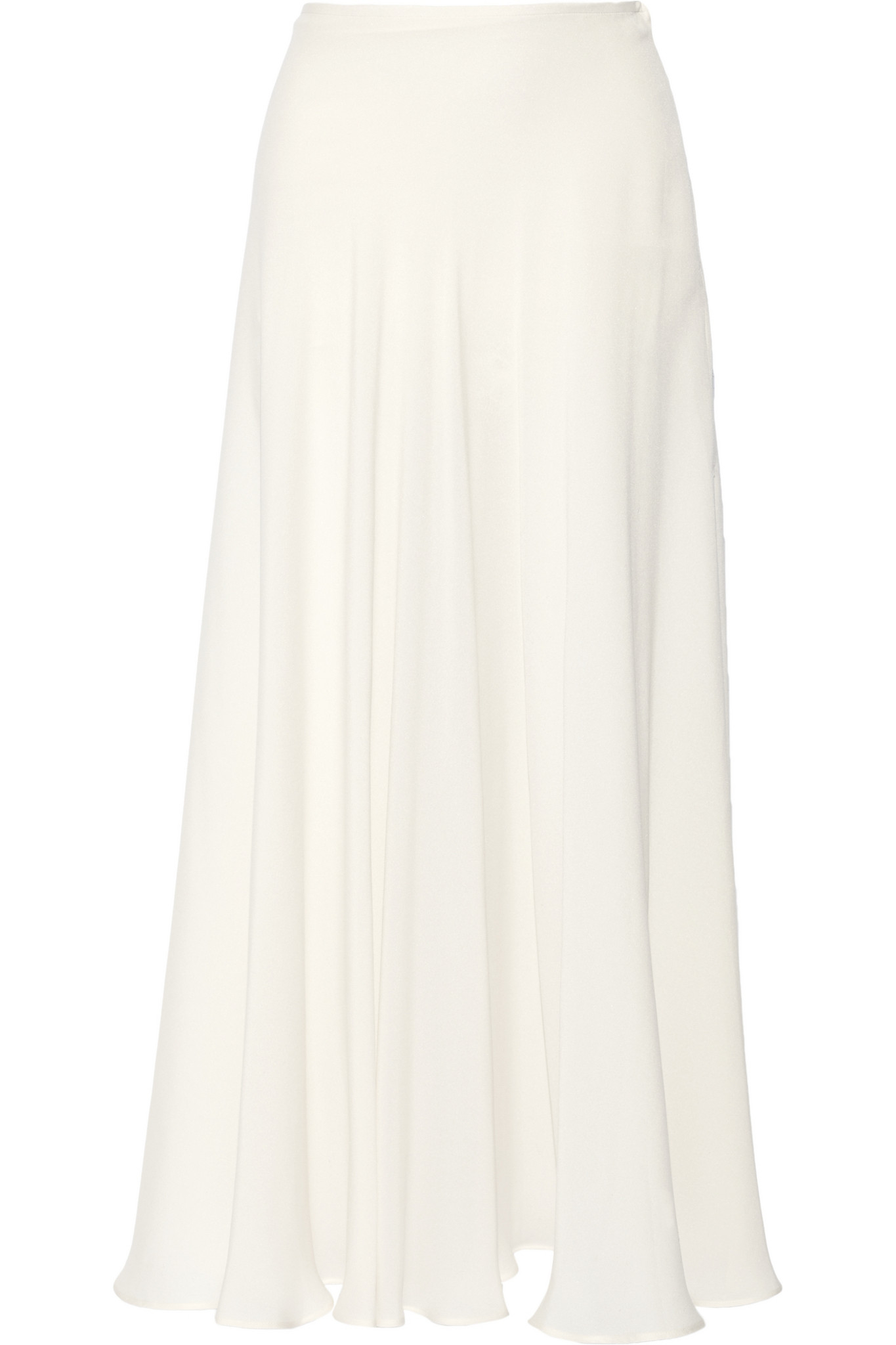 Elie saab Silk-blend Crepe Maxi Skirt in White | Lyst