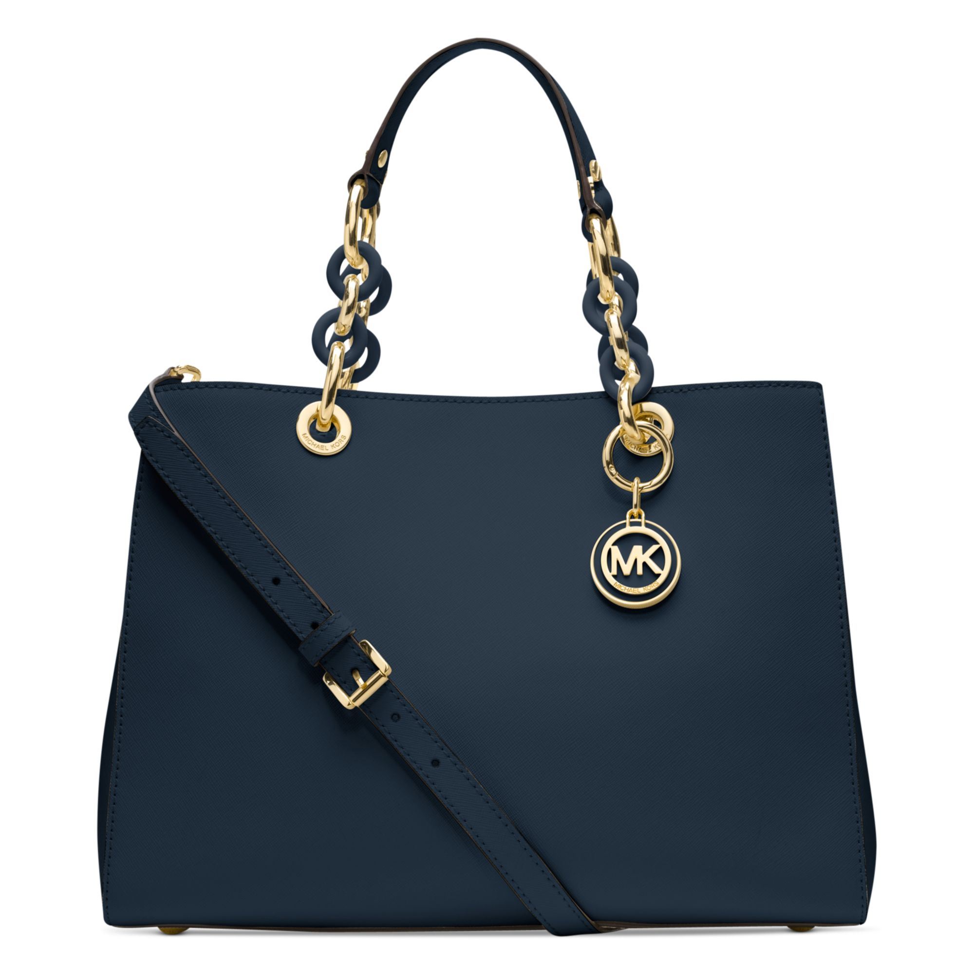 Michael Kors Cynthia Medium Satchel in Blue - Lyst