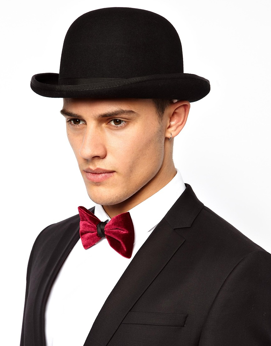 Lyst - Asos Bowler Hat In Black Felt in Black for Men