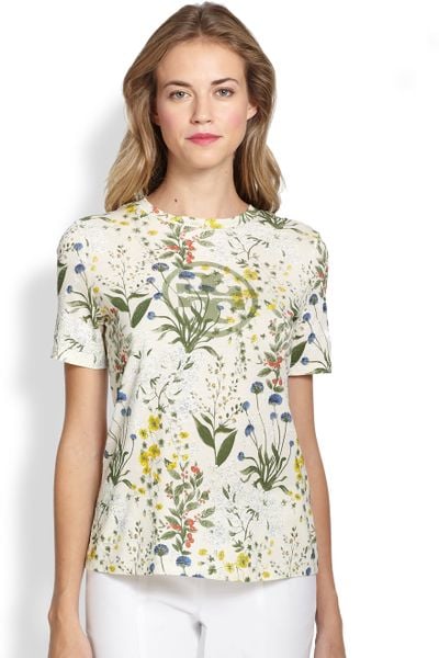 Tory Burch Mary Tee in Multicolor (ENGINEERED BOTANICAL) | Lyst