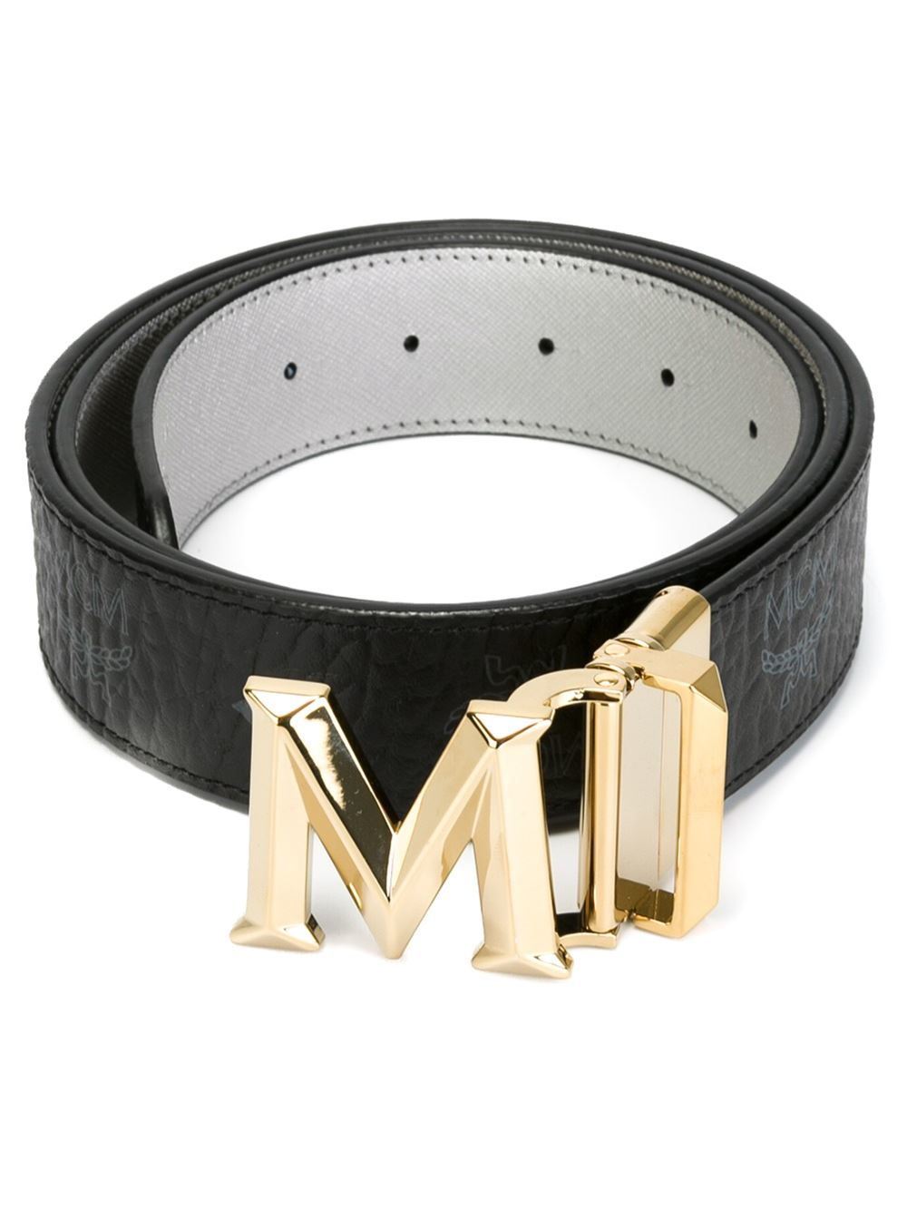 Mcm &#39;color Visetos&#39; Belt in Gold (BLACK) | Lyst