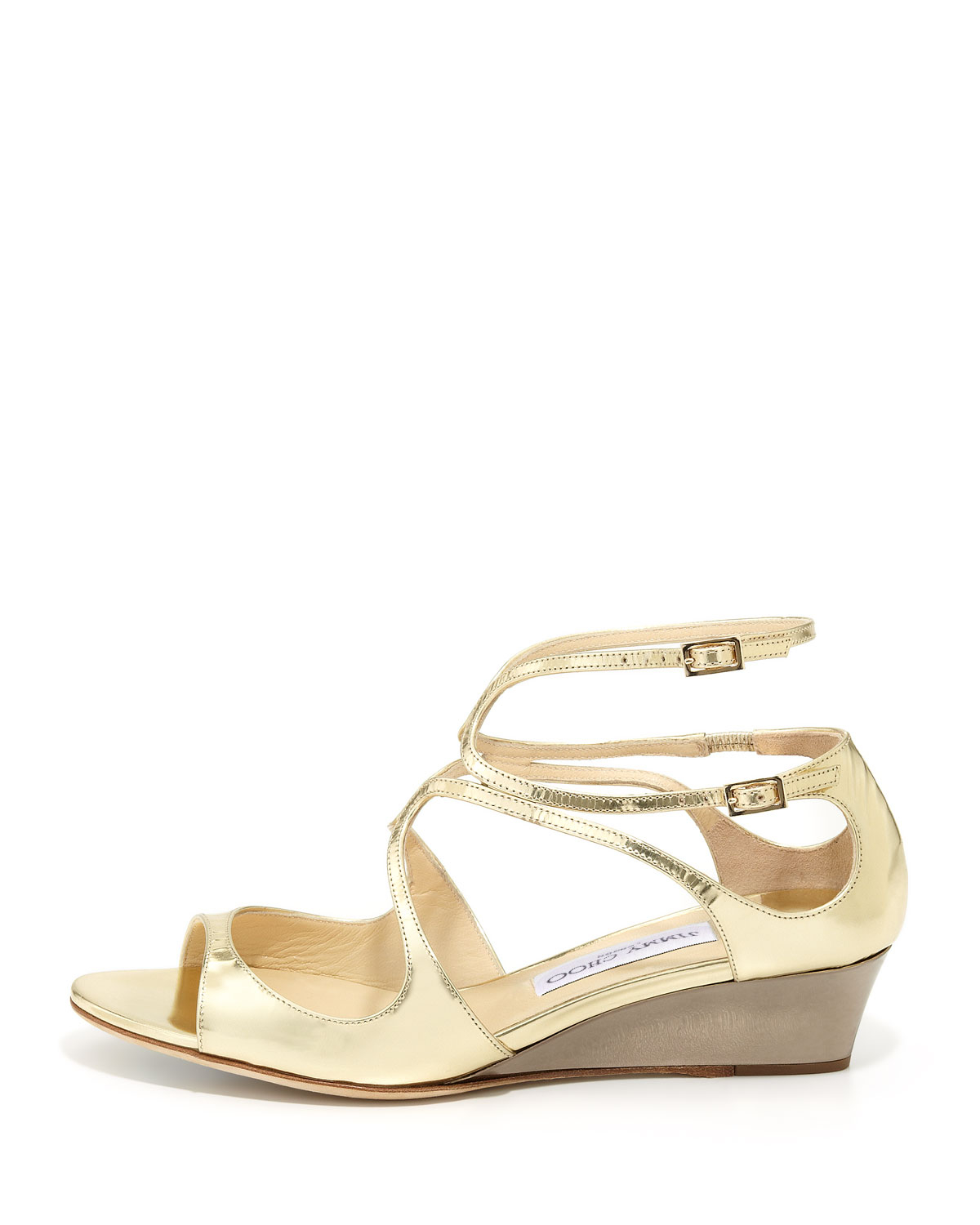 jimmy choo wedge gold