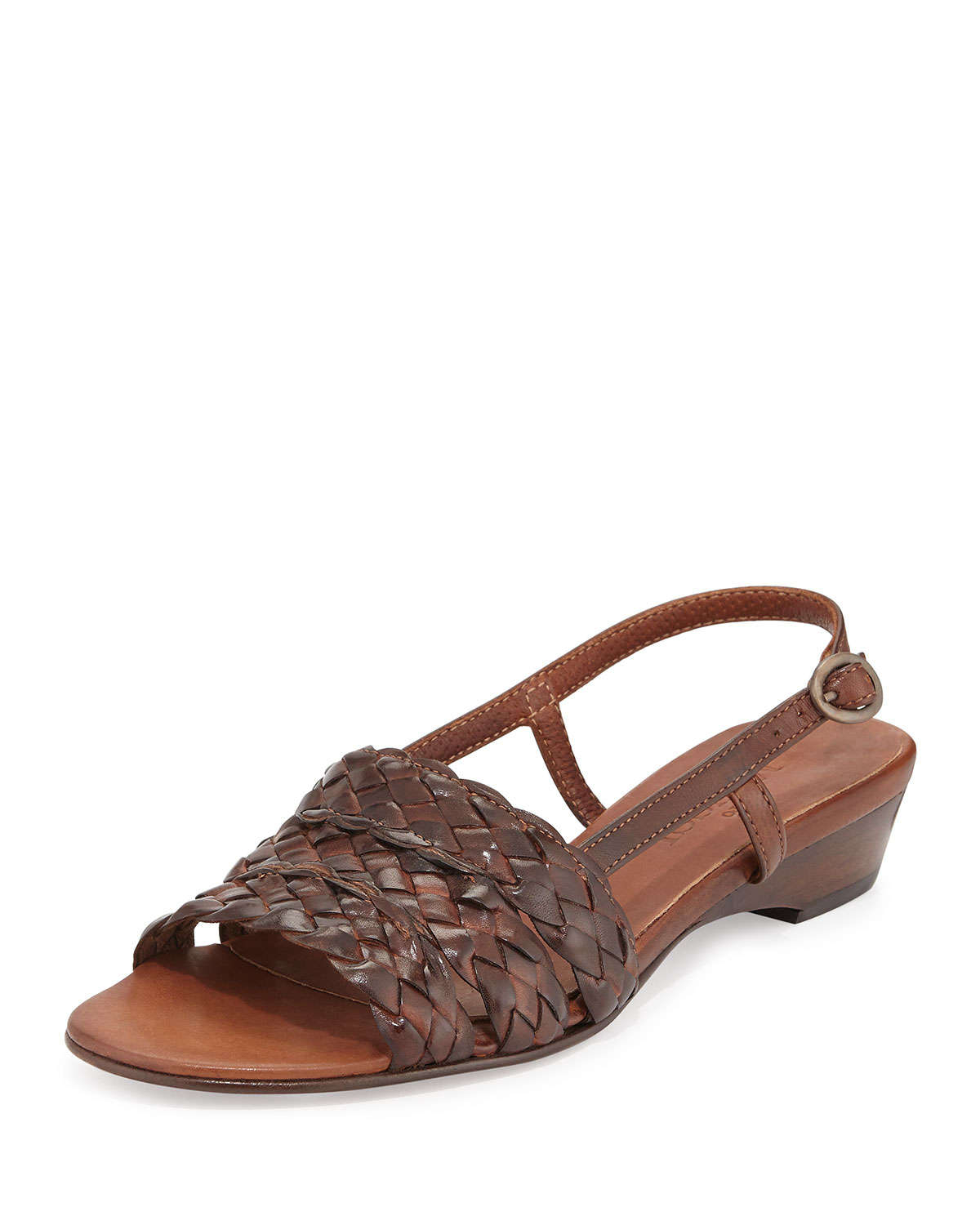 Lyst Sesto Meucci Ginny WovenLeather Slingback Sandals in Brown