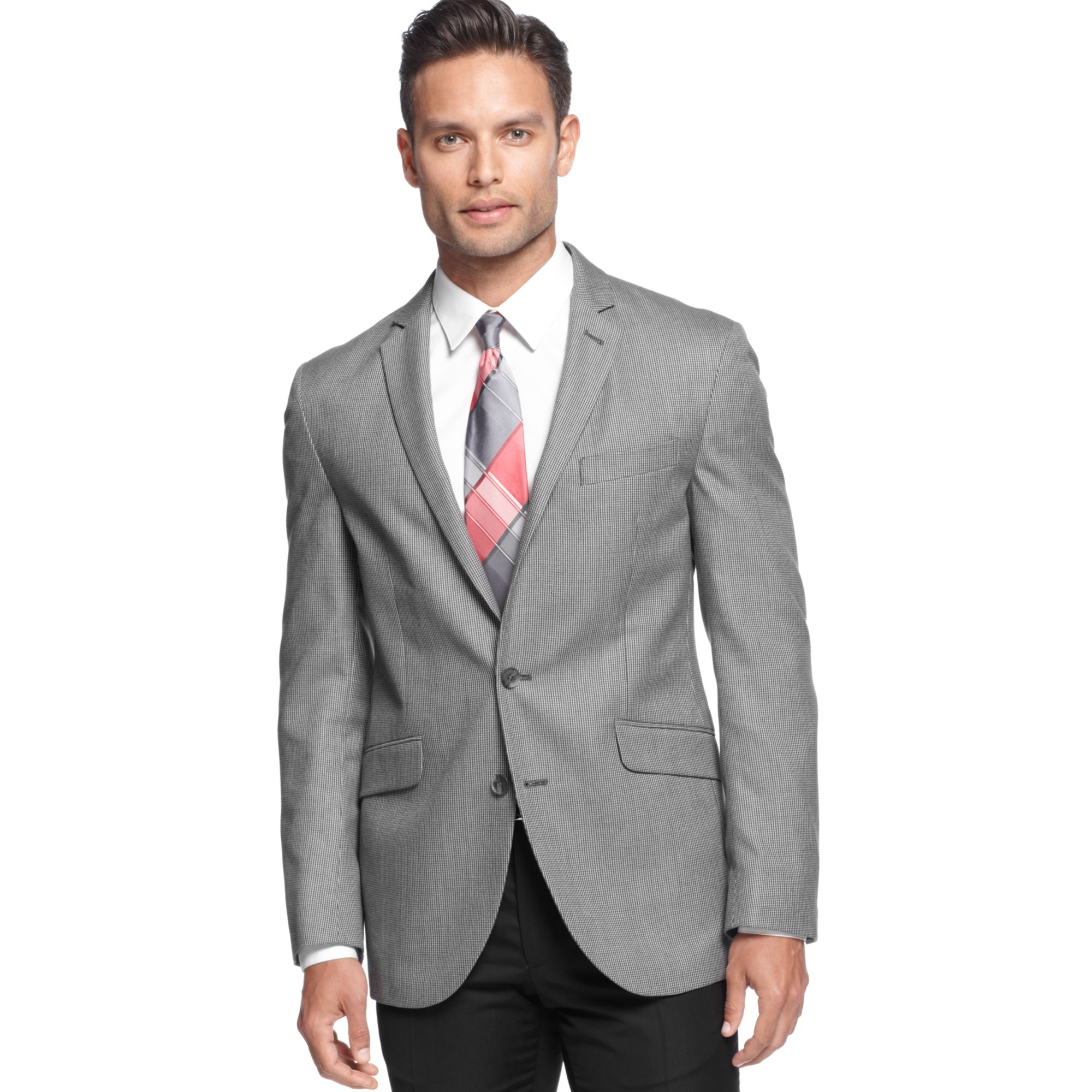 Lyst - Kenneth Cole Reaction Grey Check Slimfit Sport Coat in Gray for Men