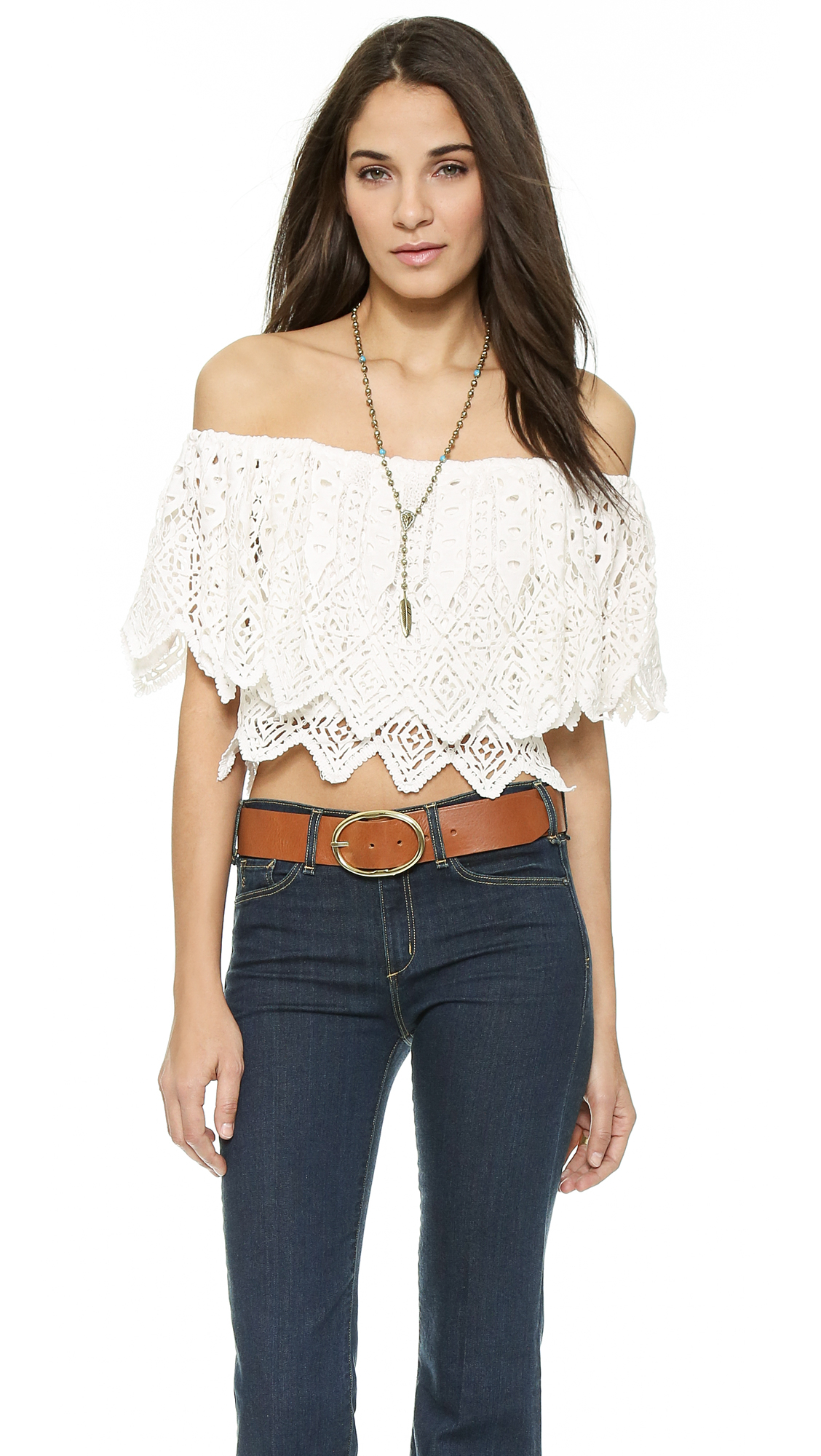 Lyst - Jen'S Pirate Booty Fiesta Crop Top - White Out in White