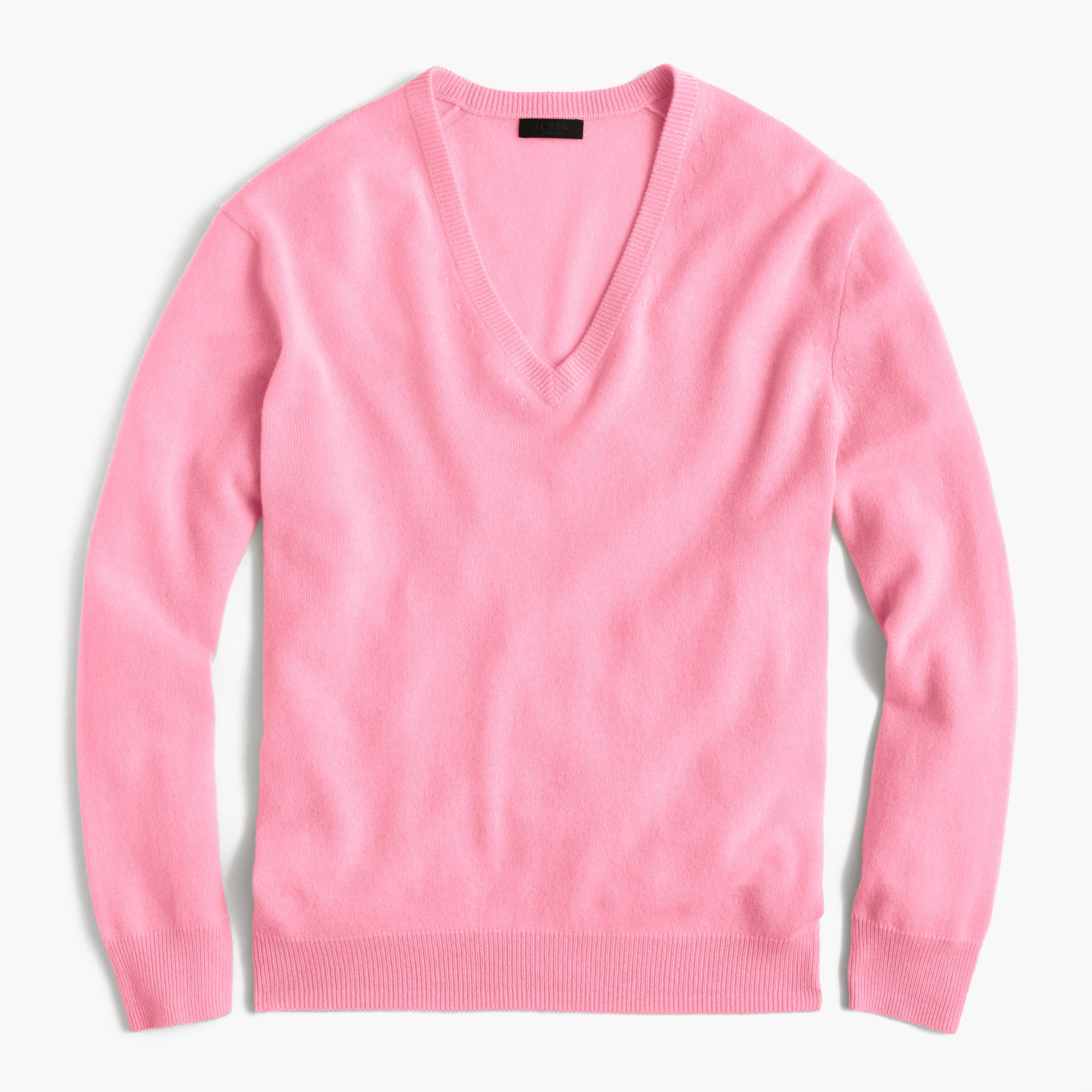 J.crew Italian Cashmere Boyfriend V-neck Sweater in Pink | Lyst