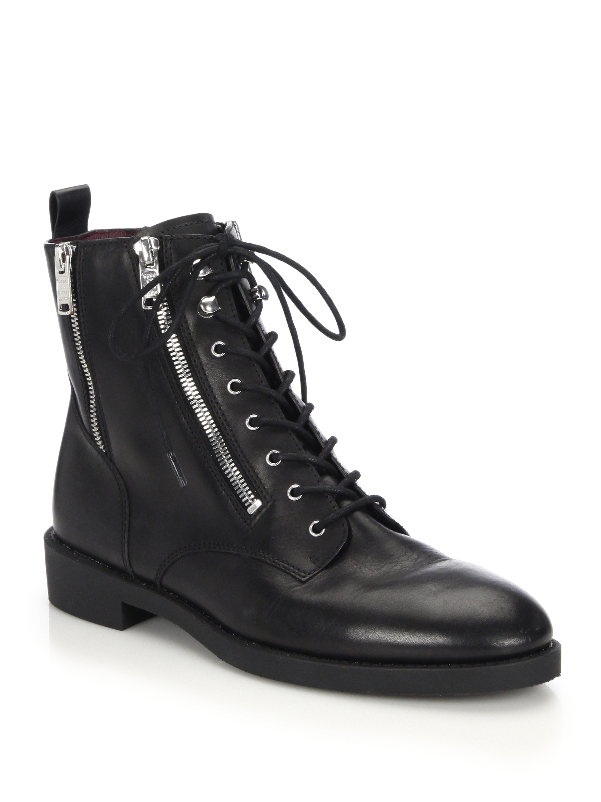 Marc by marc jacobs Montague Leather Lace-up Ankle Boots in Black | Lyst