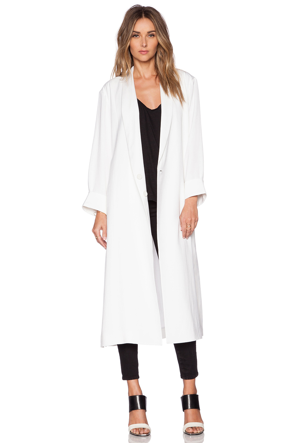 Lyst - Tibi Kimono Maxi Coat in White