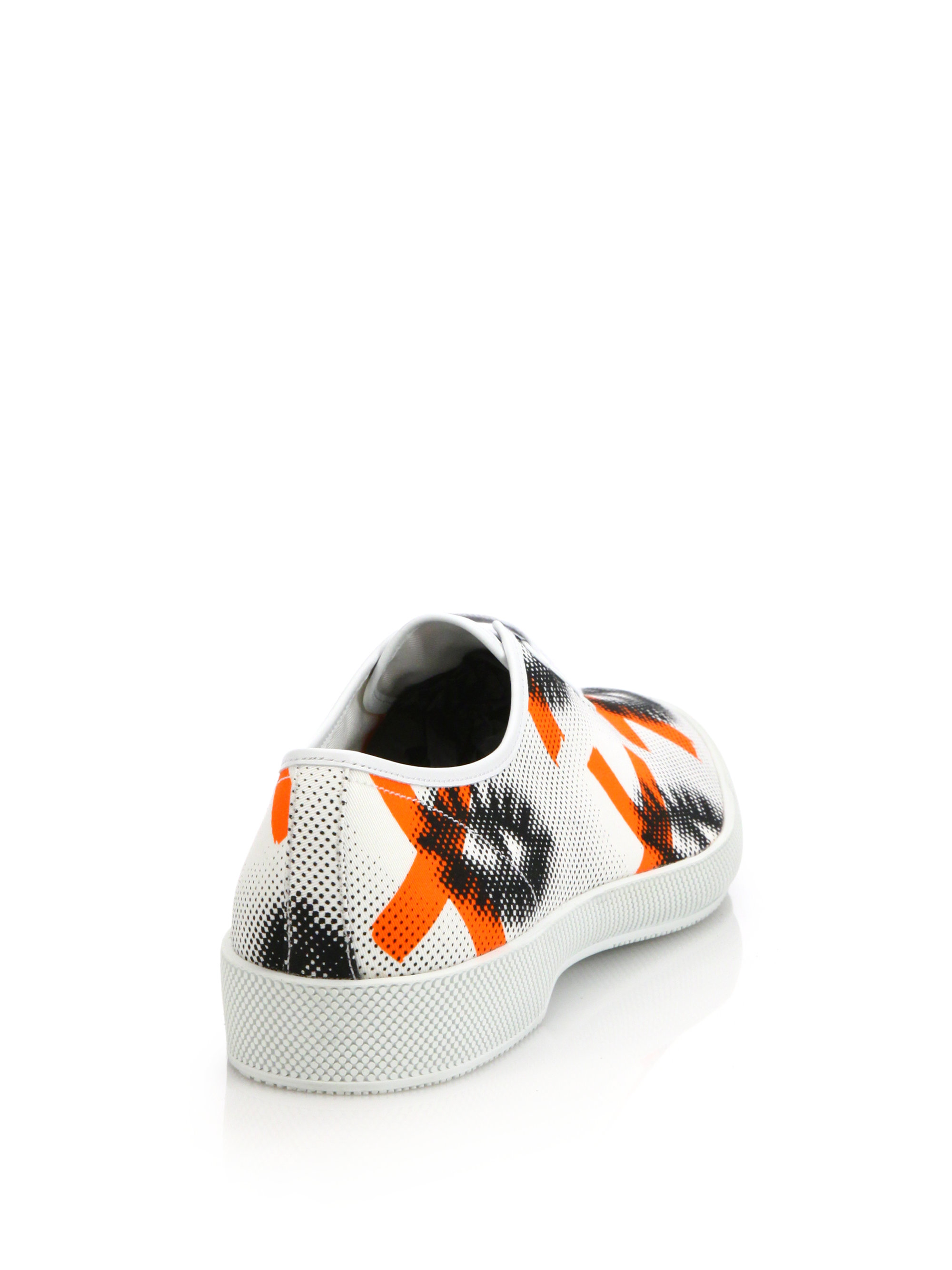 Download Prada Eye-print Canvas Sneakers in Orange for Men - Lyst