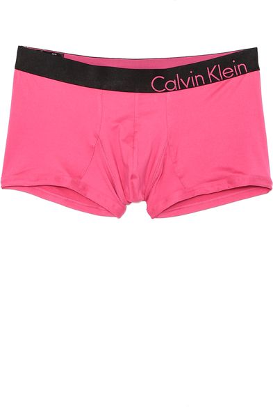 Calvin Klein Bold Micro Low Rise Trunks in Pink for Men (Electric Pink ...