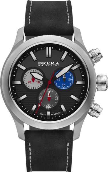 Brera Orologi Eterno Chrono Stainless Steel & Leather Chronograph Strap ...