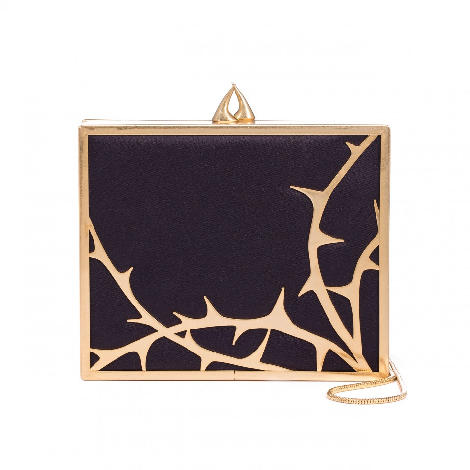 Lulu guinness Bed Of Roses Thorn Chloe Clutch in Gold | Lyst