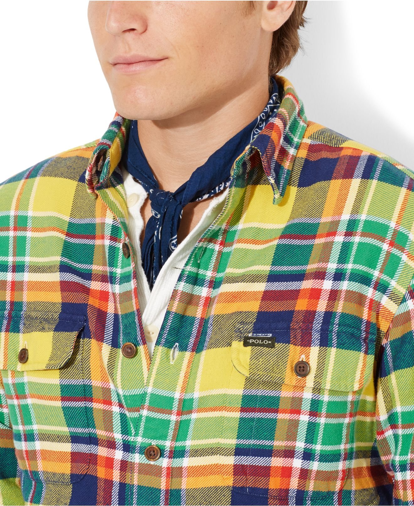 Lyst Polo Ralph Lauren Plaid Flannel Workshirt In Yellow For Men 