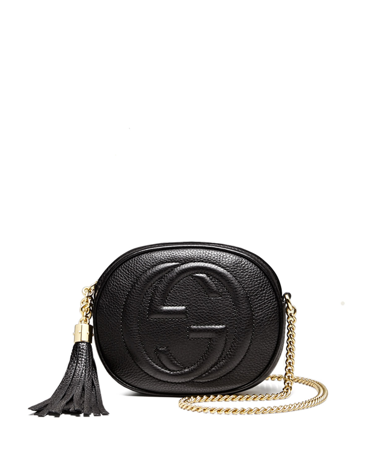 Gucci Soho Leather Mini Chain Bag in Black | Lyst