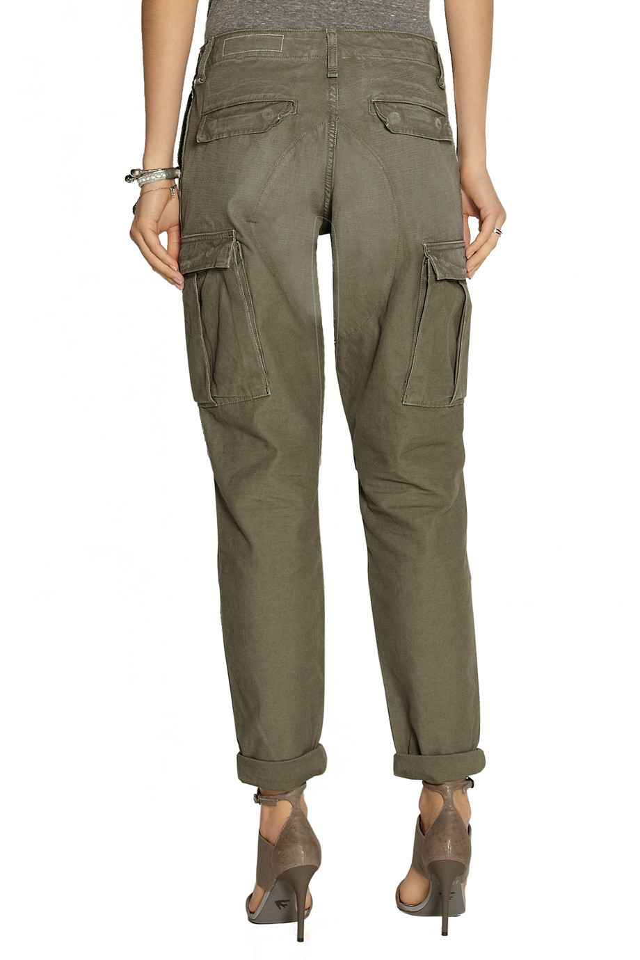 Lyst - Rag & Bone Combat Mid-Rise Cotton-Canvas Cargo Pants in Green