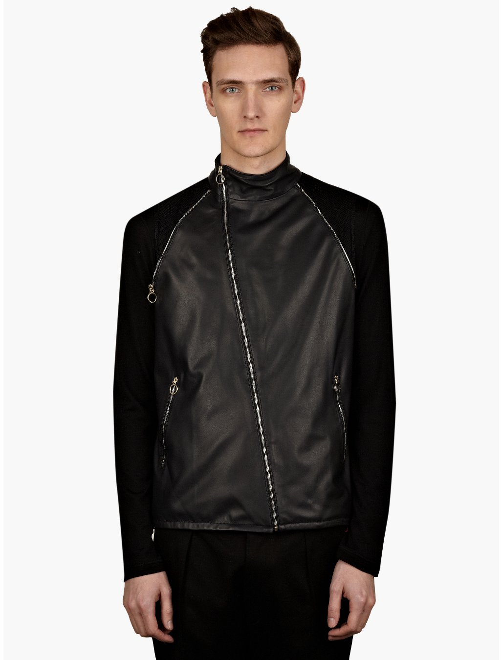 Paul Smith Mens Navy Leather Cycling Jacket in Black for Men (navy) | Lyst