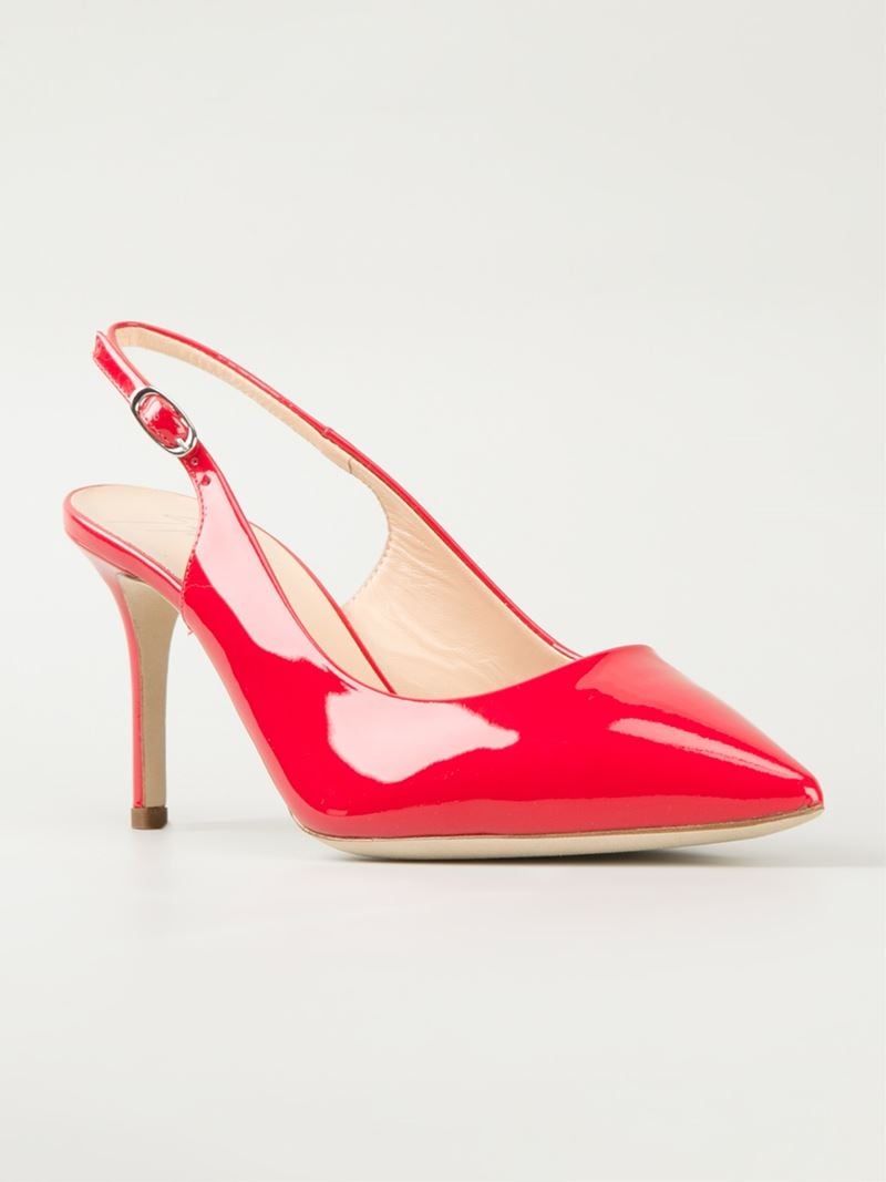 red slingback pumps