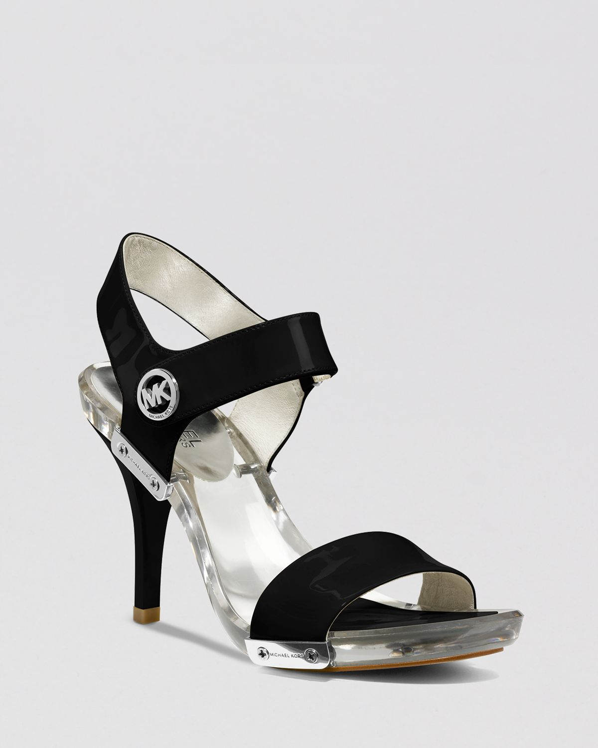 open toe lucite heels