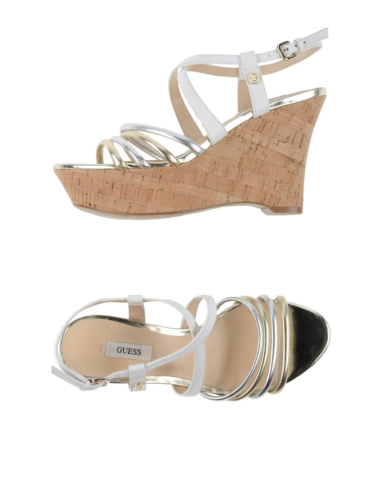 guess white flat sandals
