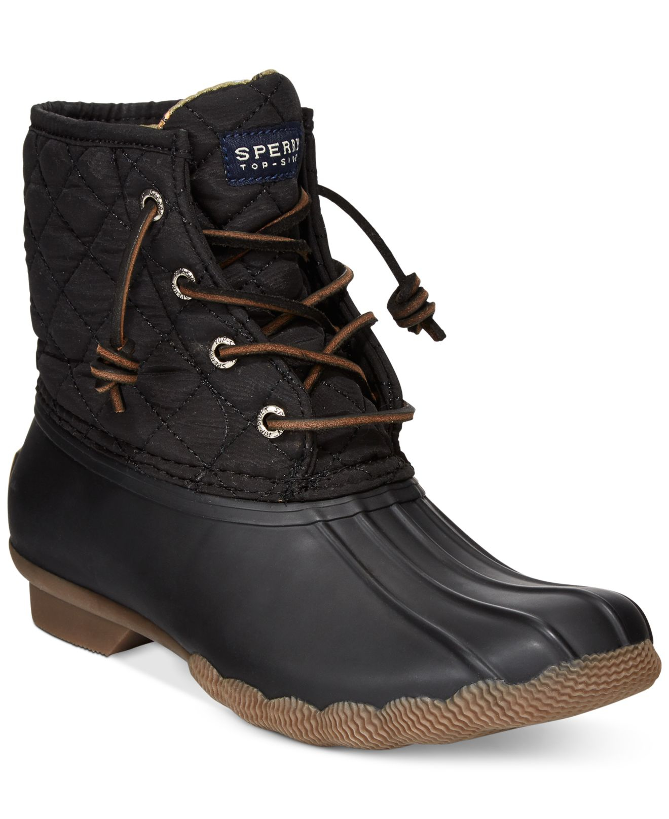 black sperry duck boots