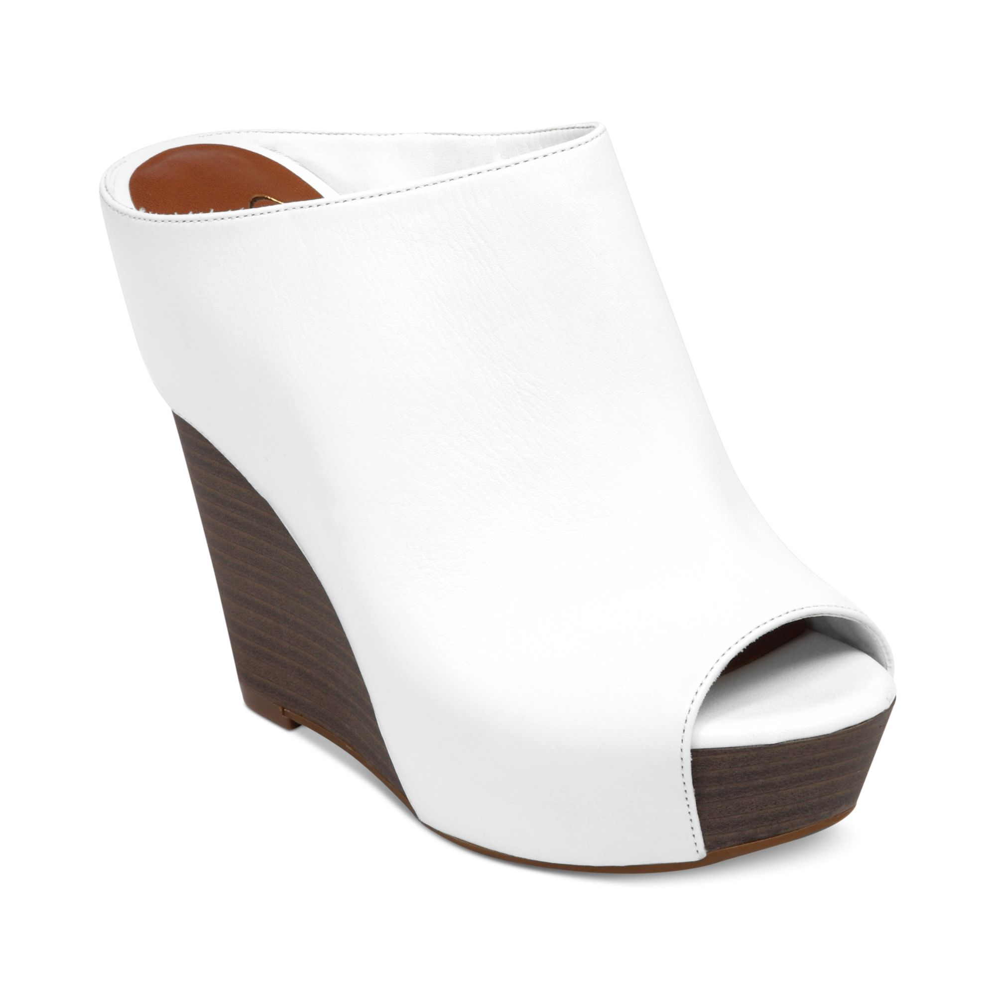 Lyst Jessica Simpson Laurin Peep Toe Platform Mules In White