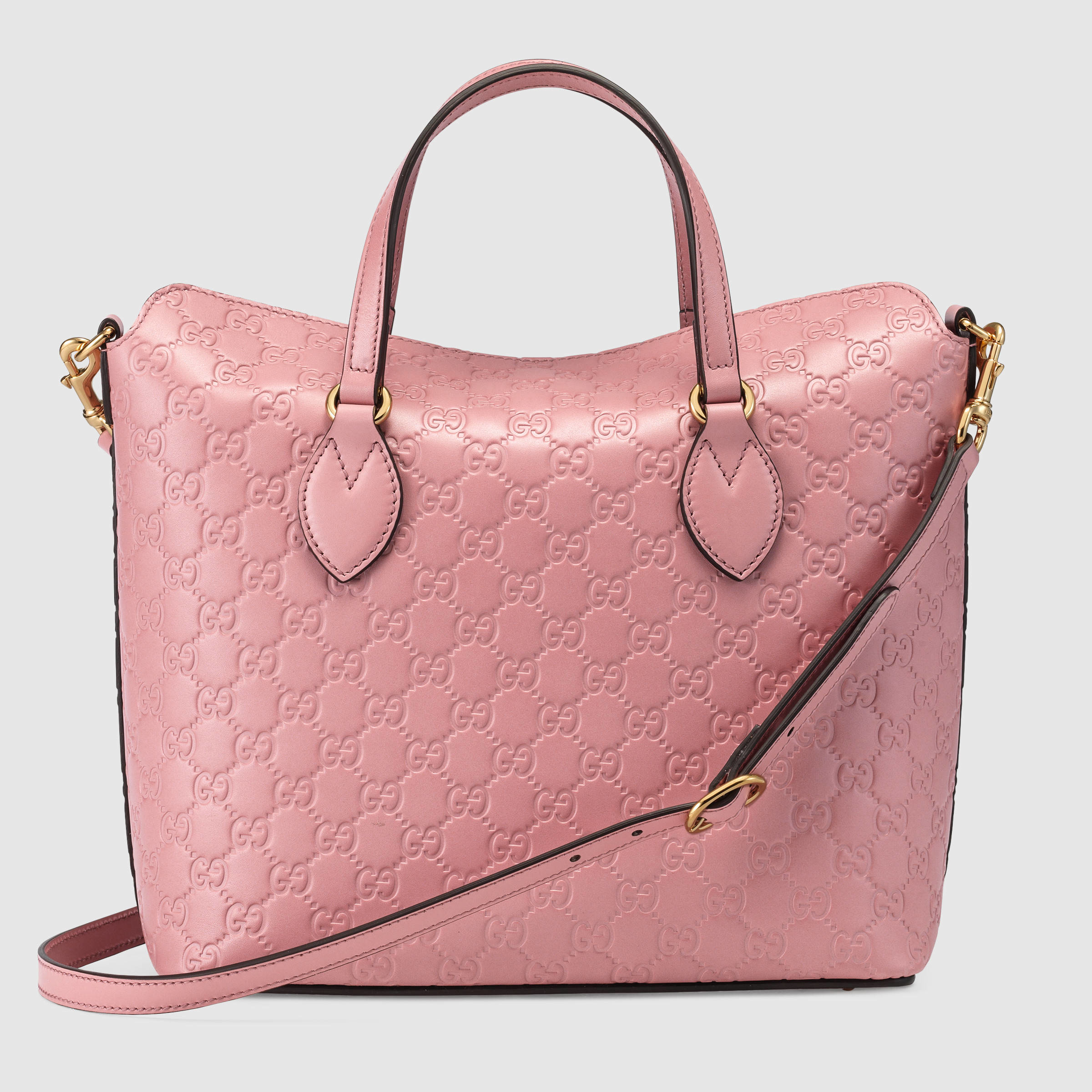 Lyst - Gucci Signature Leather Top Handle Bag in Pink