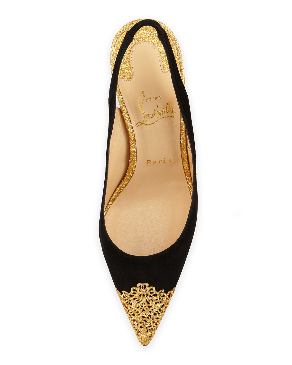 christian louboutin perforated slingback leather pumps | cosmetics ...