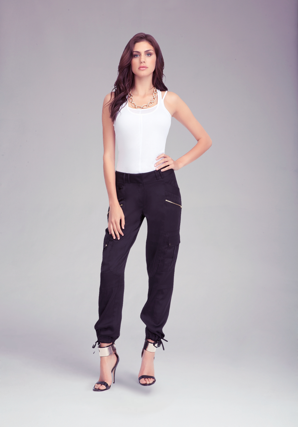 Lyst - Bebe Safari Cargo Pants in Black