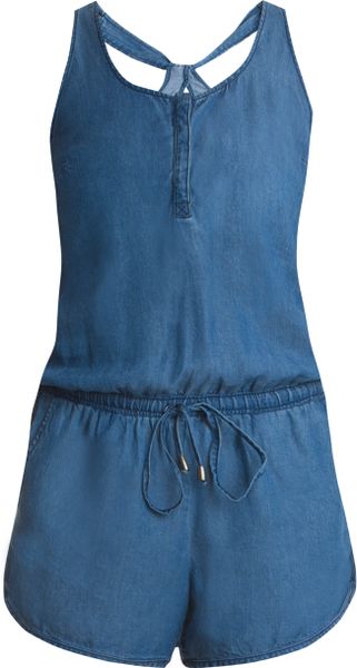 Splendid Chambray Romper In Blue Lyst