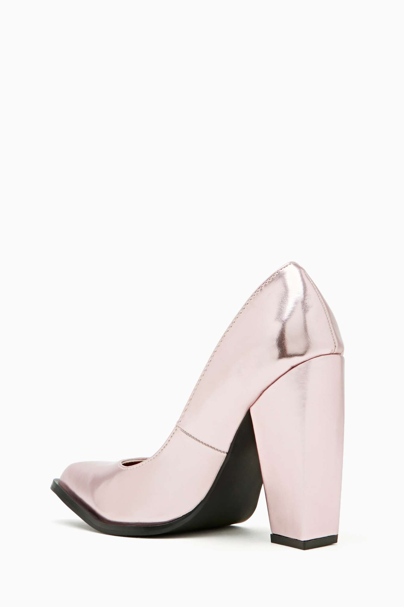 Lyst Nasty Gal Shoe Cult Edge Pump Pink Metallic in Pink