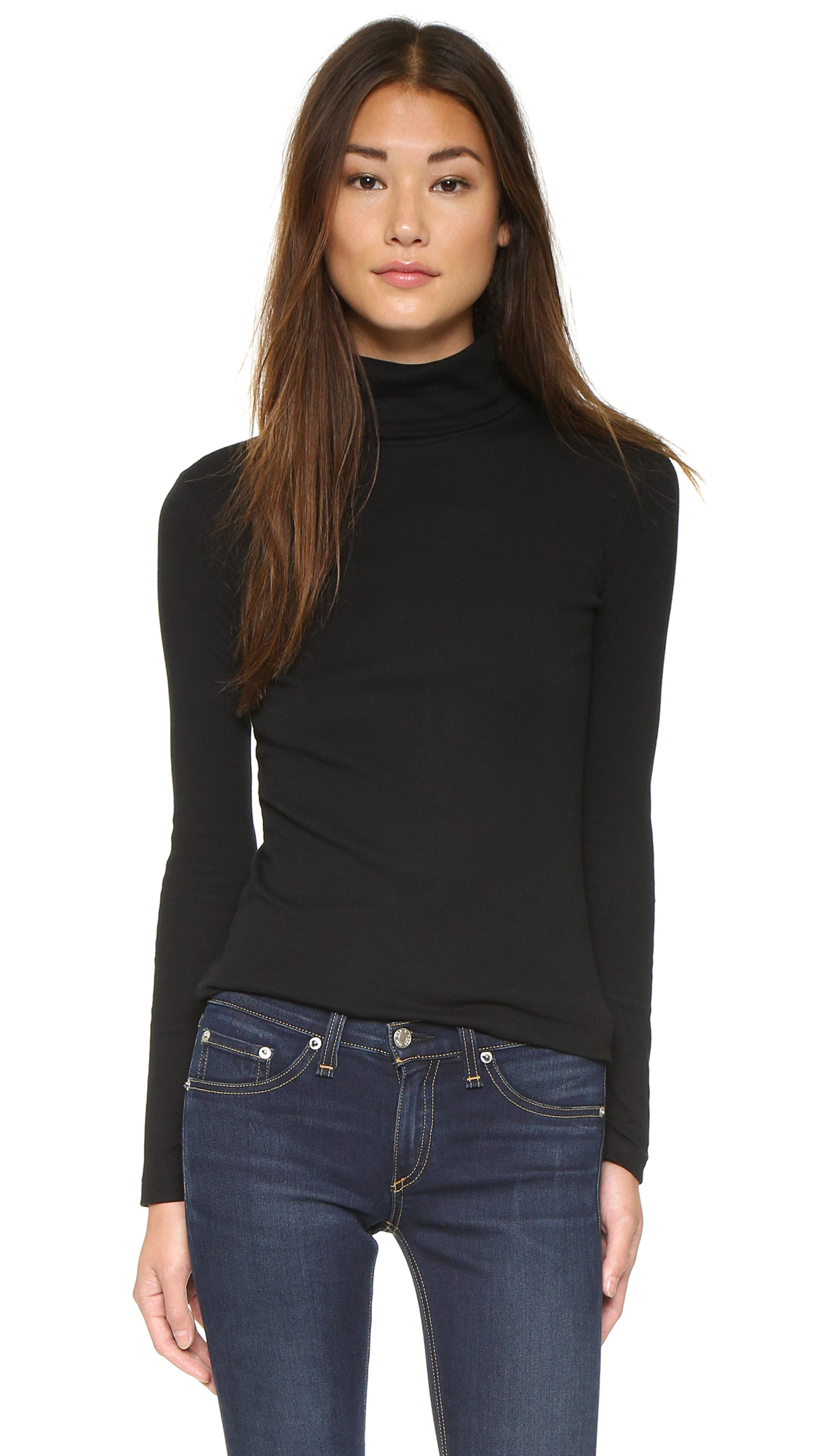 Lyst - Petit Bateau 1 X 1 Turtleneck Pullover - Noir in Black