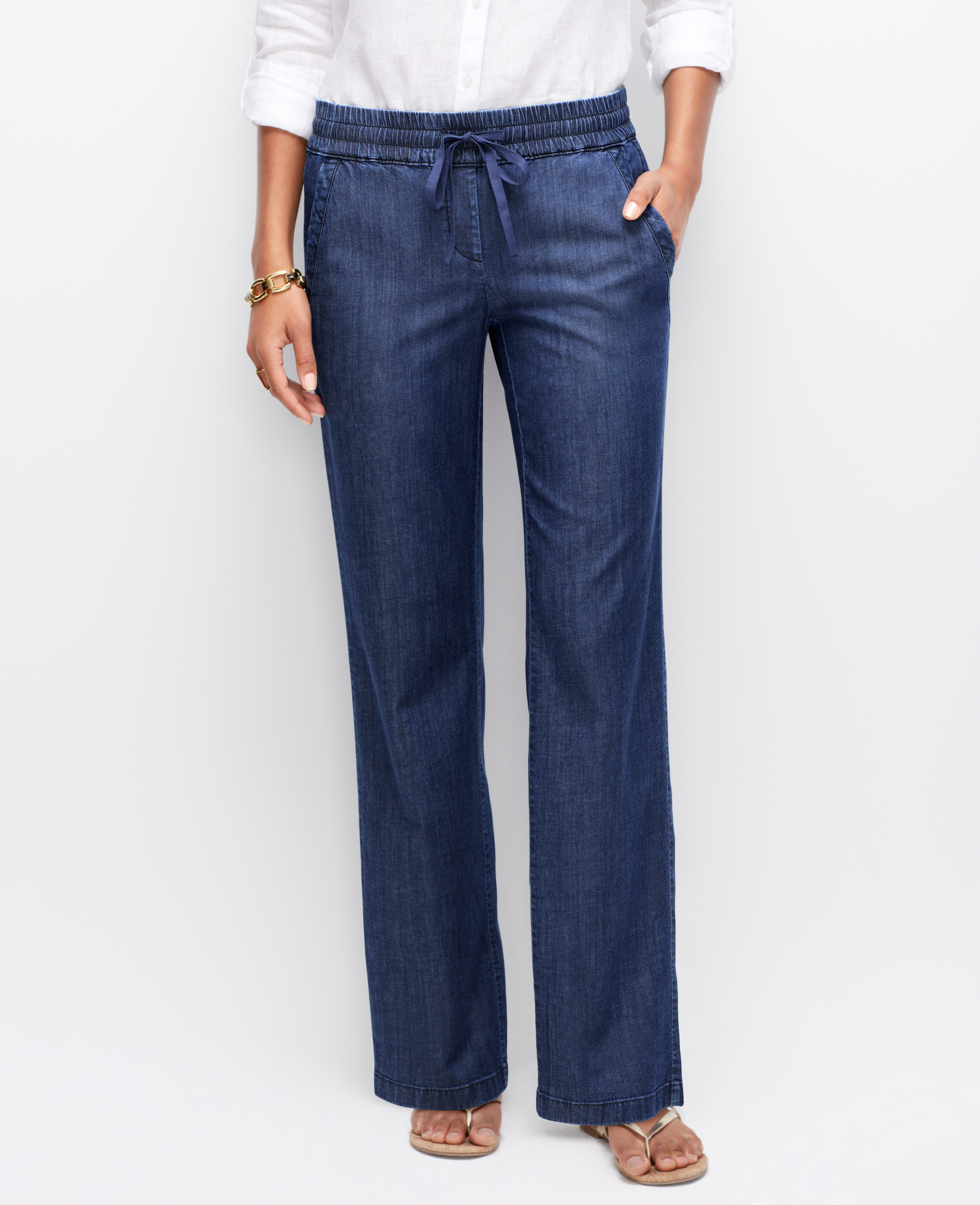 blue chambray pants