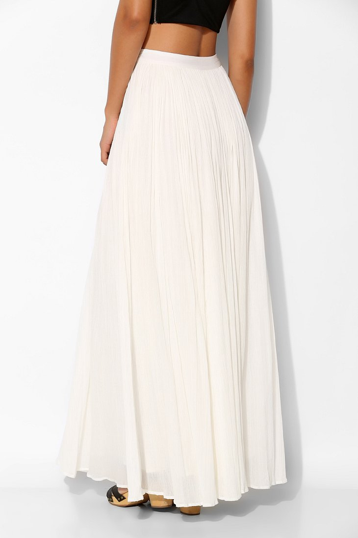 White Pleated Maxi Dress