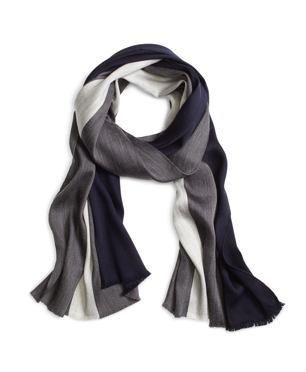 Brooks brothers Color-block Stripe Scarf in Blue for Men (Navy-Charcoal ...